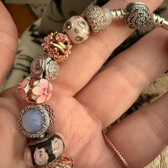 Elegant Silver and Blue Sterling Charm Bracelet - Picture 7 of 7